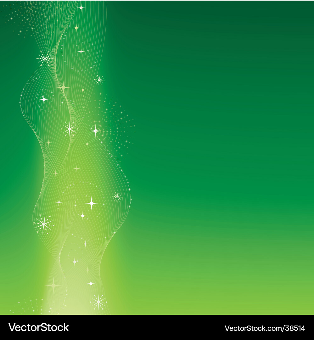 Sparkling Green Wave Background Vector Image