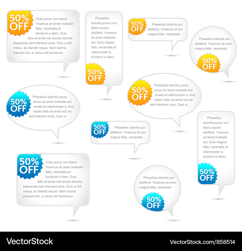 Speech bubbles set Vector Image