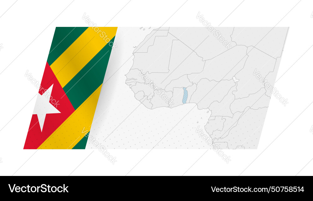 Togo map in modern style with flag vector image