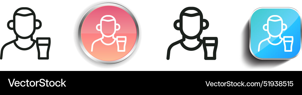 Boy icon thin linear regular and button style Boy icon thin linear regular and button style Vector Image