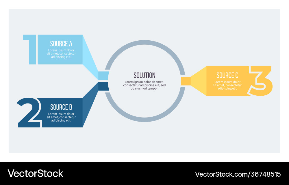 Business infographic organization chart with 3 Business infographic organization chart with 3 vector image