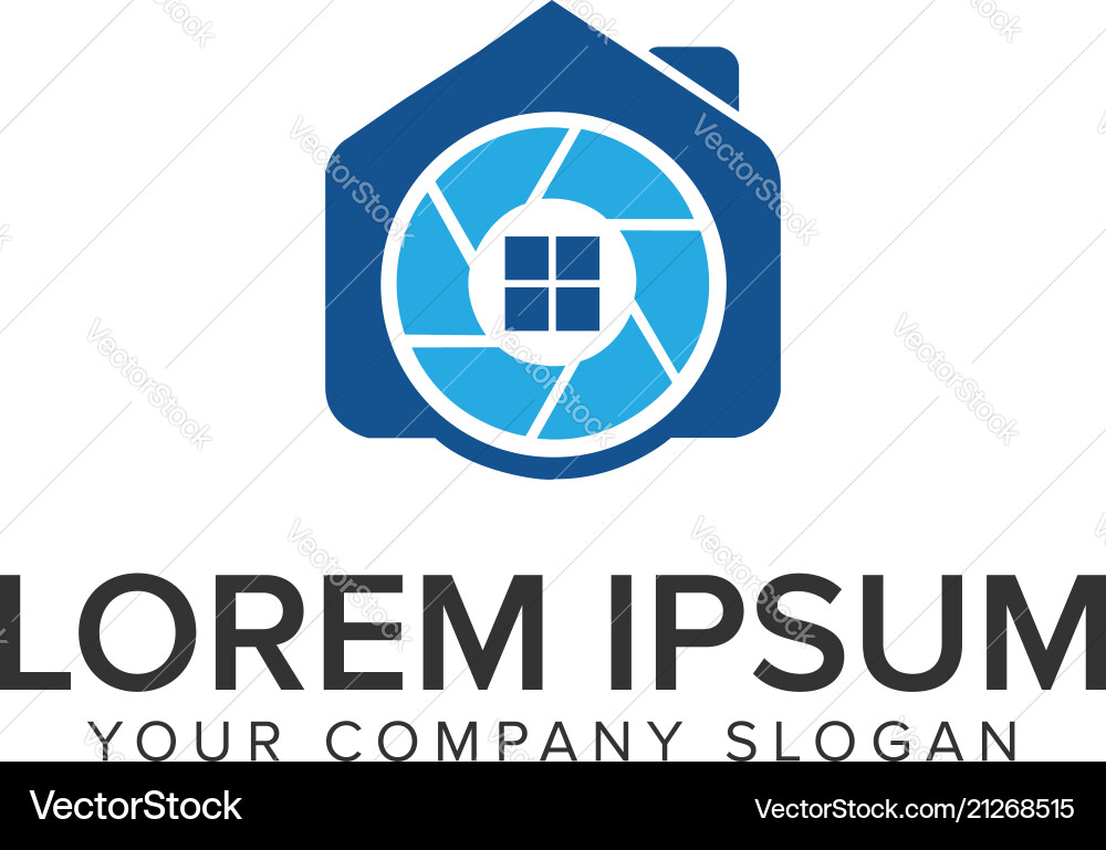 Camera house logo design concept template Vector Image