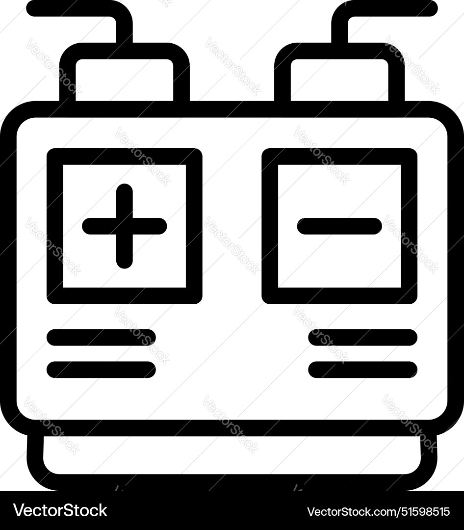 Car battery providing power with plus and minus Vector Image
