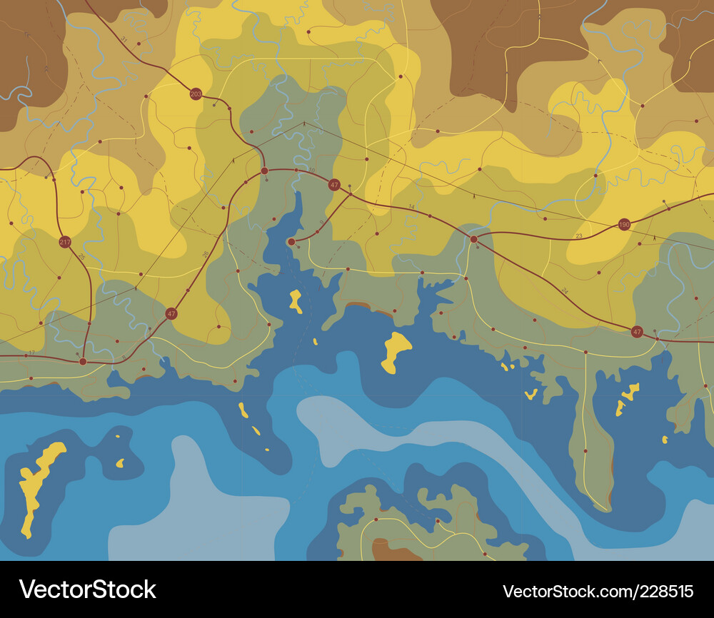 Coastal Map - Blank Outline Vector Image