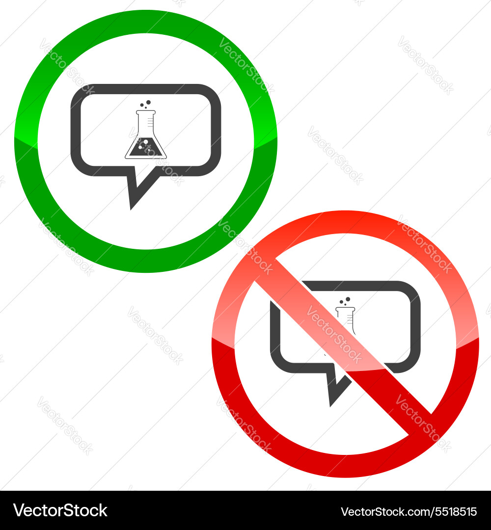 Conical flask message permission signs Vector Image