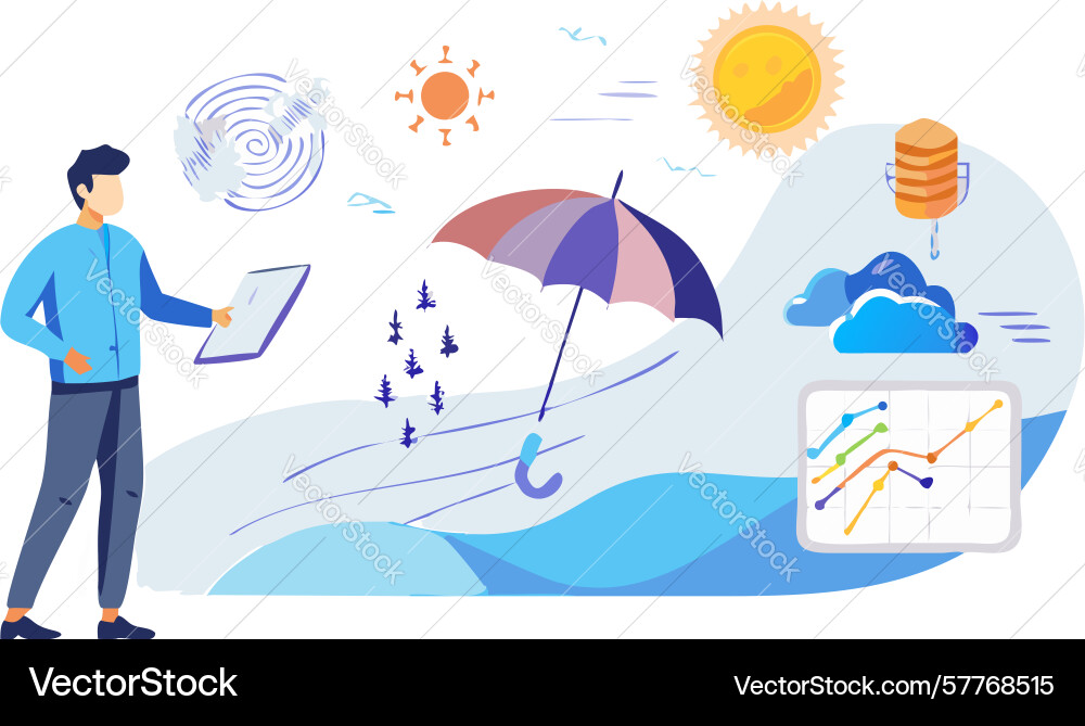 Dynamic weather forecast scene design generative Vector Image