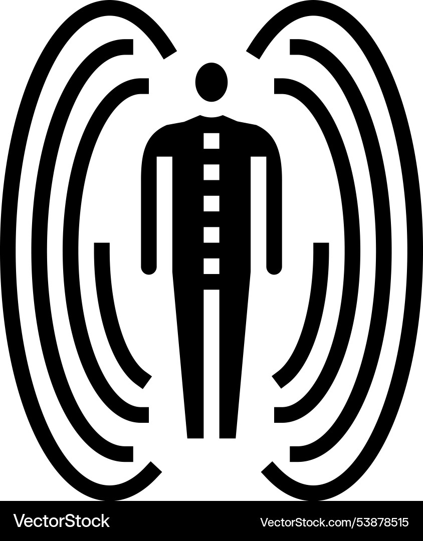 Energy flow acupuncture glyph icon Energy flow acupuncture glyph icon vector image