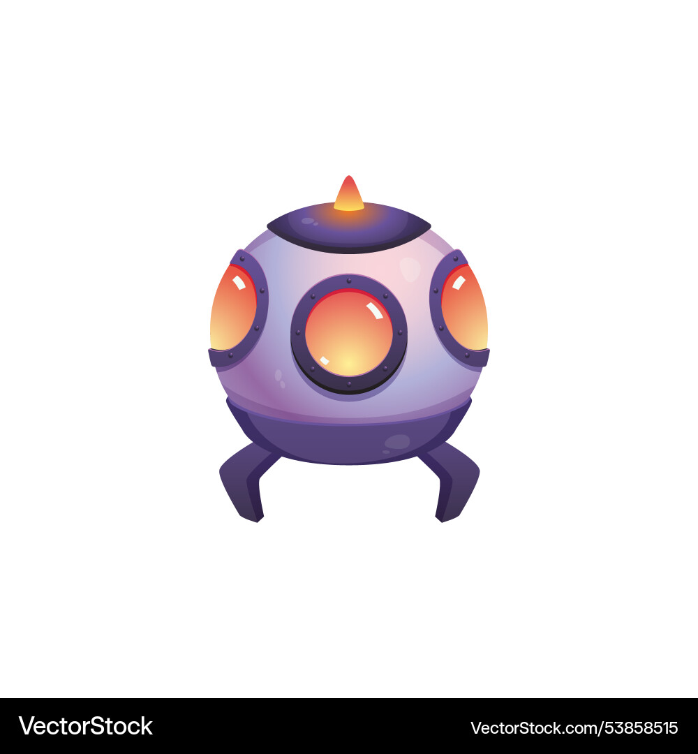 Graphics depicting a round spaceship vector image