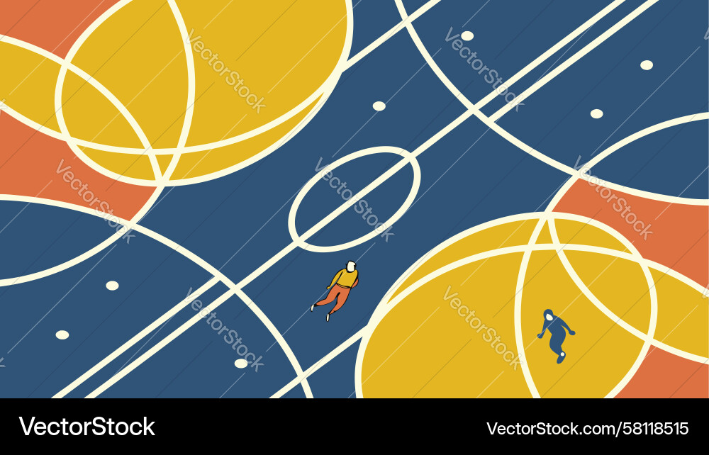 Intersecting Pathways Map Vector Image