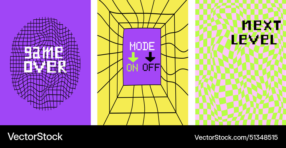 Linear distorted posters for print design Linear distorted posters for print design vector image
