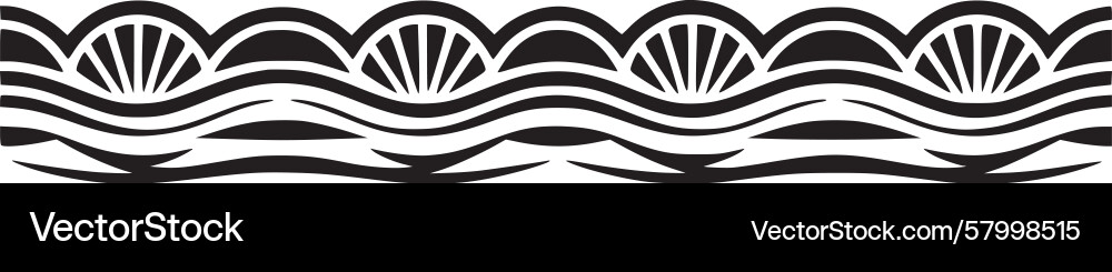 Ocean Wave Border Pattern Vector Image