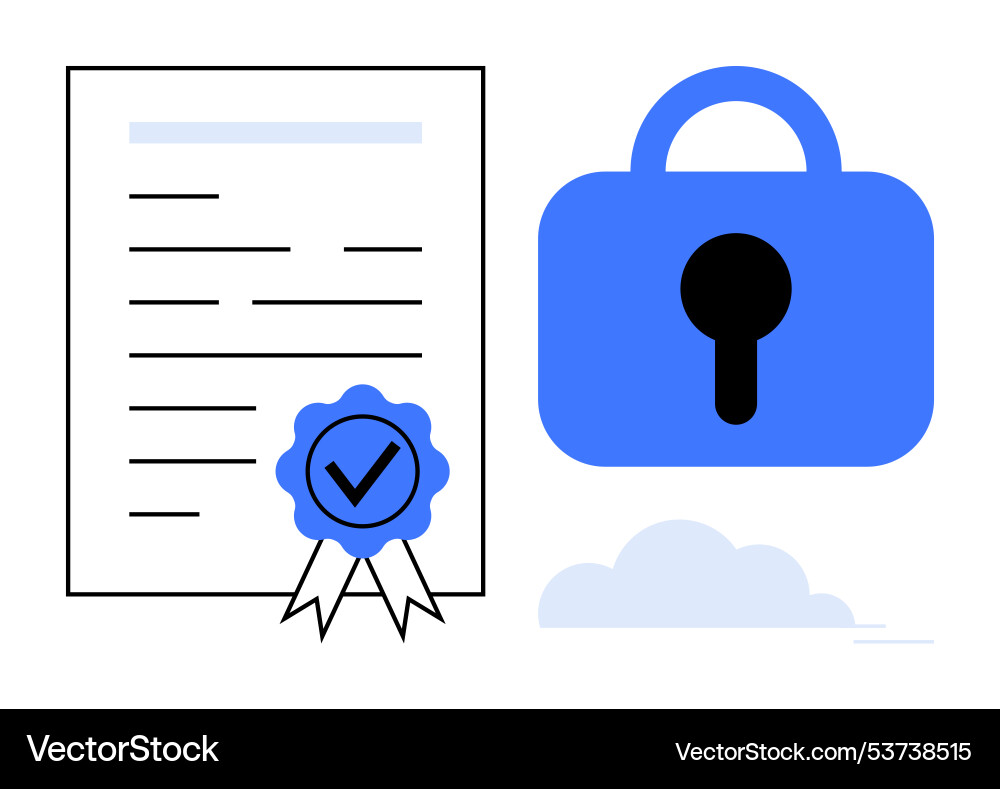 Security certification with privacy lock Security certification with privacy lock vector image