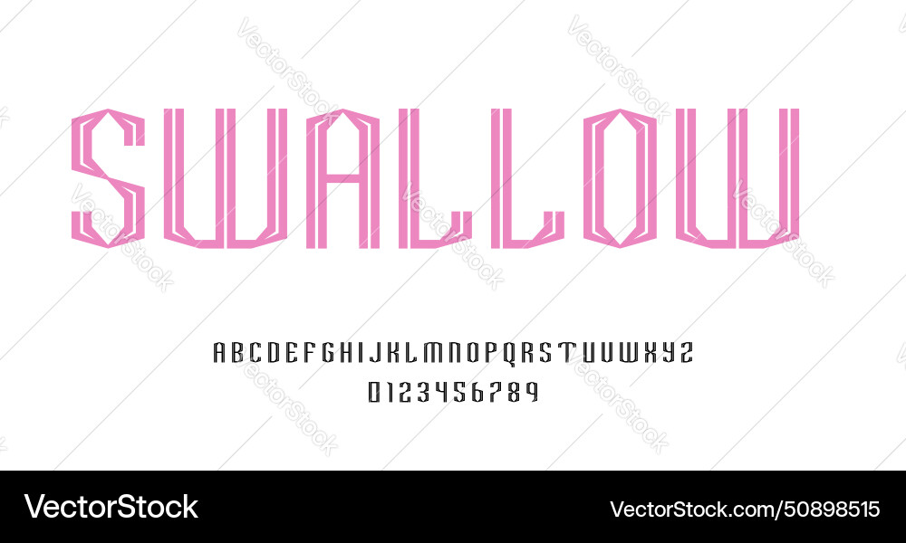 Set of alphabets font letters and numbers Set of alphabets font letters and numbers vector image