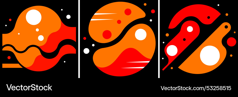 Set of three abstract spot banners in the same Set of three abstract spot banners in the same vector image