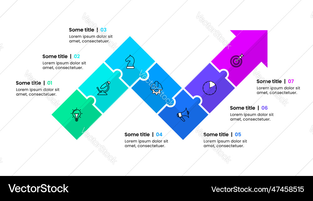 Workflow Diagram Template - 7 Steps vector image
