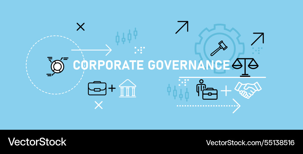 Corporate governance concept highlighting business Corporate governance concept highlighting business vector image