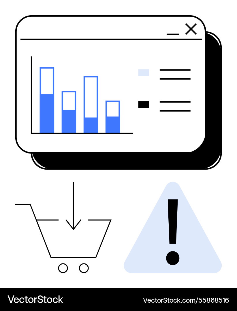 Data analysis and error alert in e-commerce Data analysis and error alert in e-commerce vector image