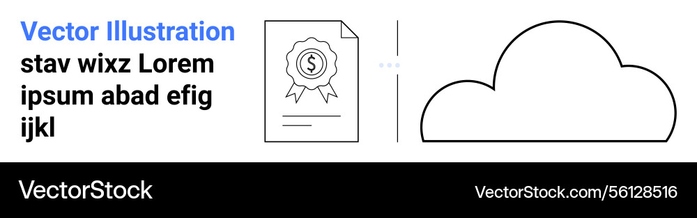 Digital certification document linked to cloud Digital certification document linked to cloud vector image