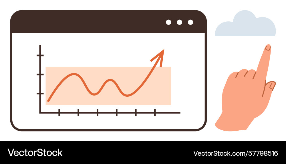Interactive data analysis with growth chart Interactive data analysis with growth chart vector image