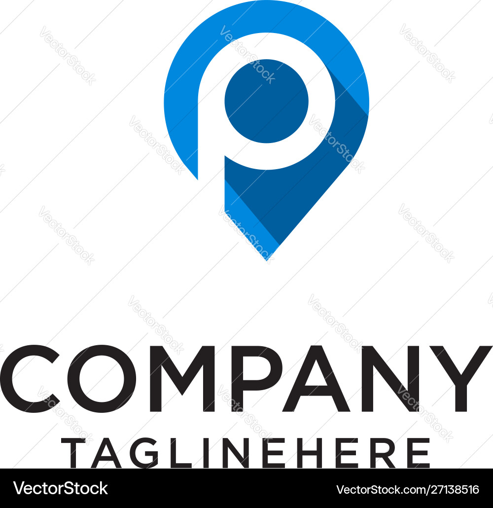 Map Pointer P Logo - Location & Navigation vector image