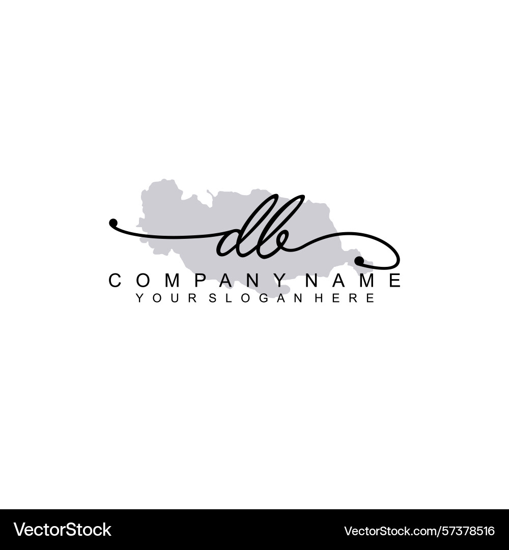 Minimalist handwritten db initial logos vector image