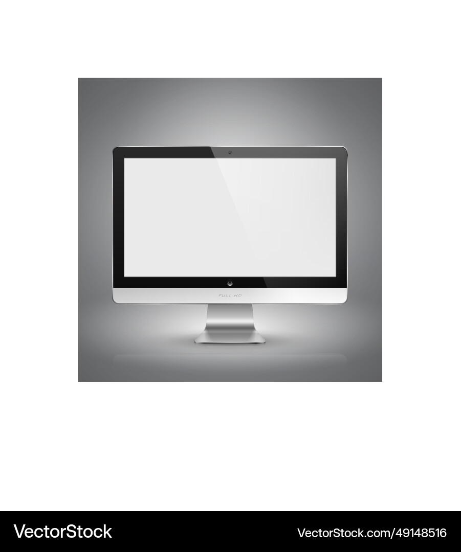 Realistic of computer monitor with blank screen Realistic of computer monitor with blank screen vector image