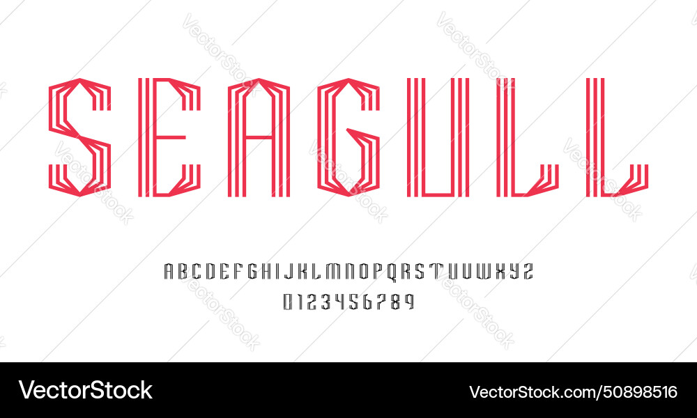 Set of alphabets font letters and numbers vector image