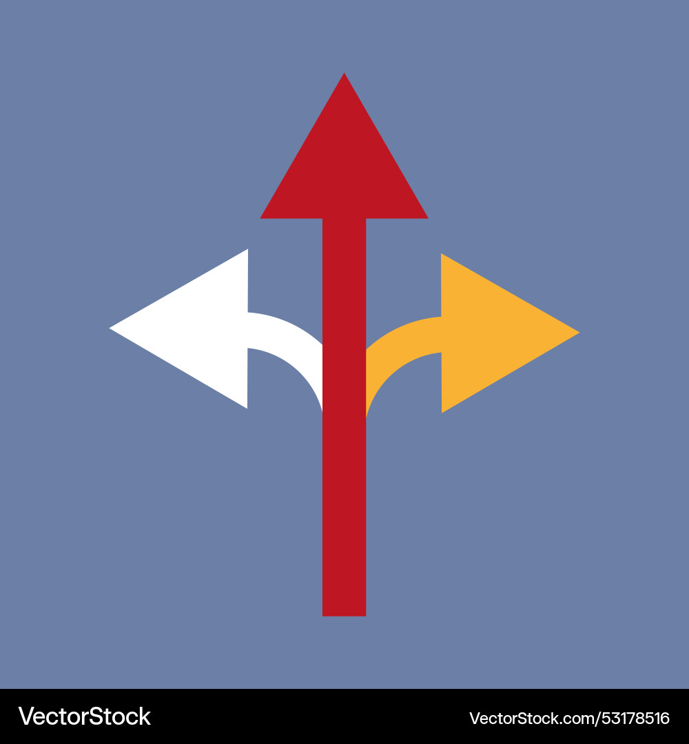 Three arrows in flat style design element Three arrows in flat style design element vector image