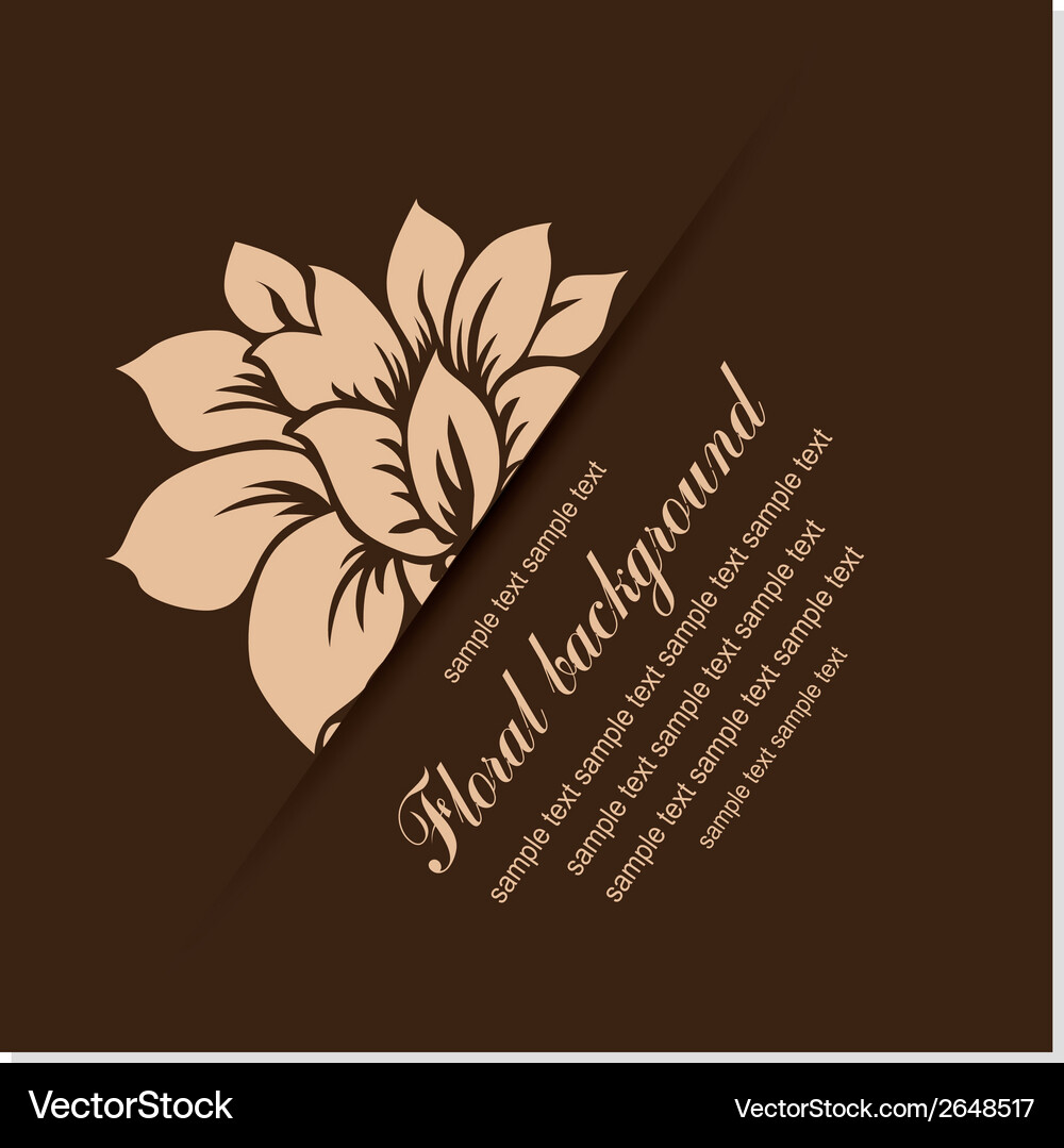 A flower composed lines and shadows with some text Vector Image