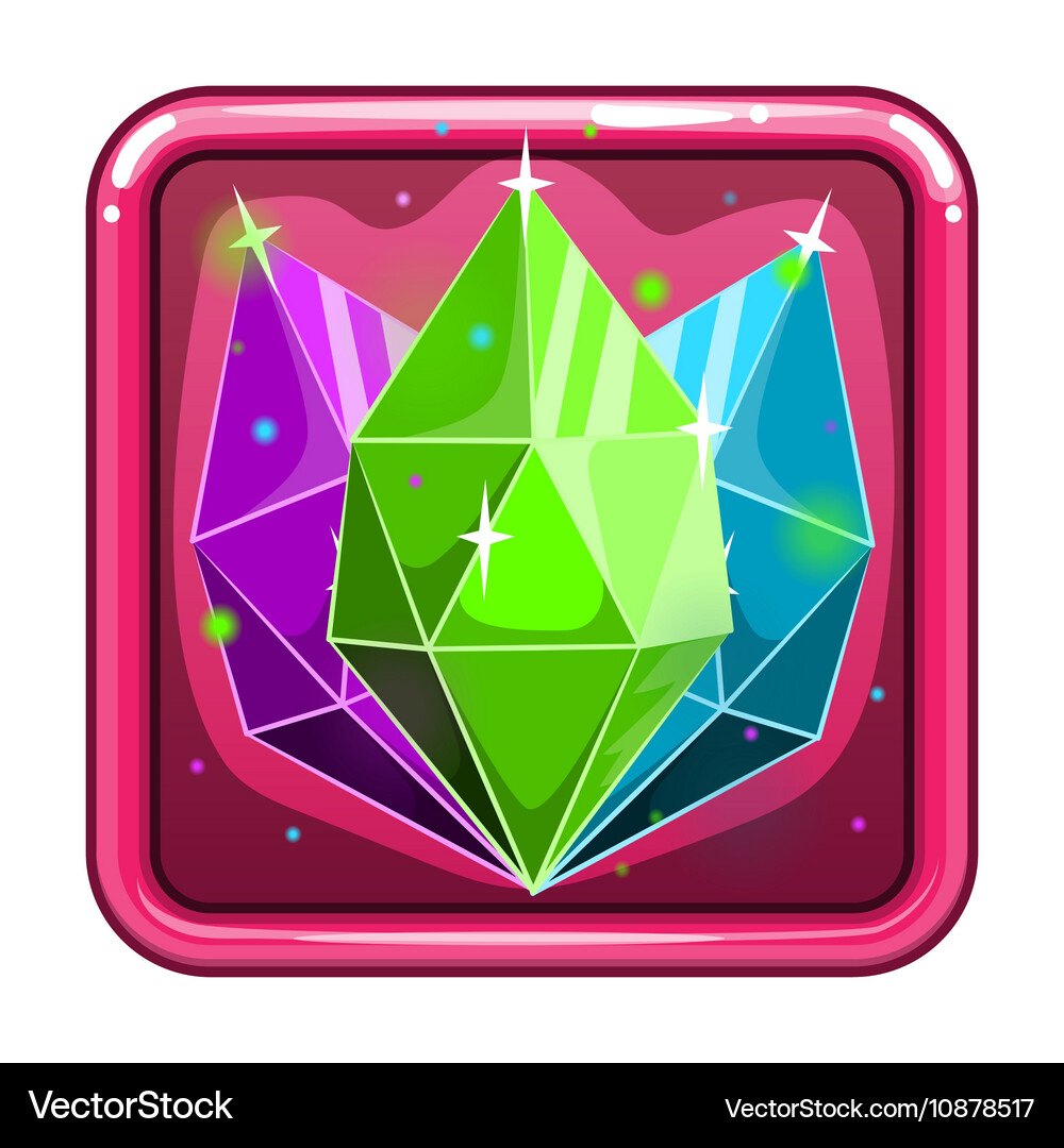Application icon with gems Vector Image