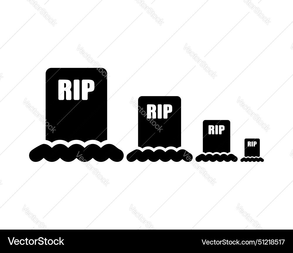 Graph of decline in mortality shrinking graves vector image