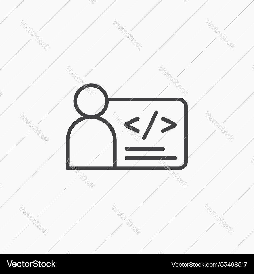 Programmerline in thin line black color flat Programmerline in thin line black color flat vector image