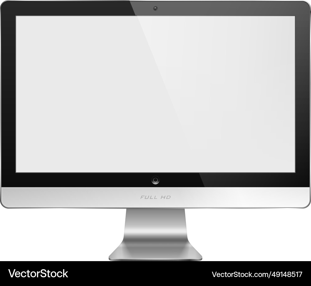 Realistic of computer monitor with blank screen Realistic of computer monitor with blank screen vector image