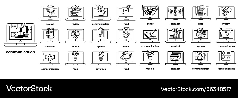 Set of in the concept computers and business Set of in the concept computers and business vector image