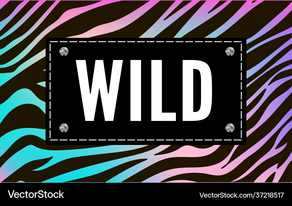 Trend wild zebra element with tiger signs believe Trend wild zebra element with tiger signs believe vector image