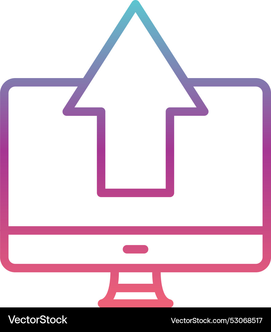 Upload line gradient design vector image