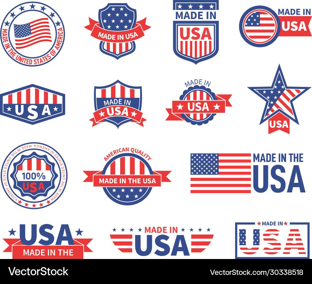 American Labels & Seals - USA vector image