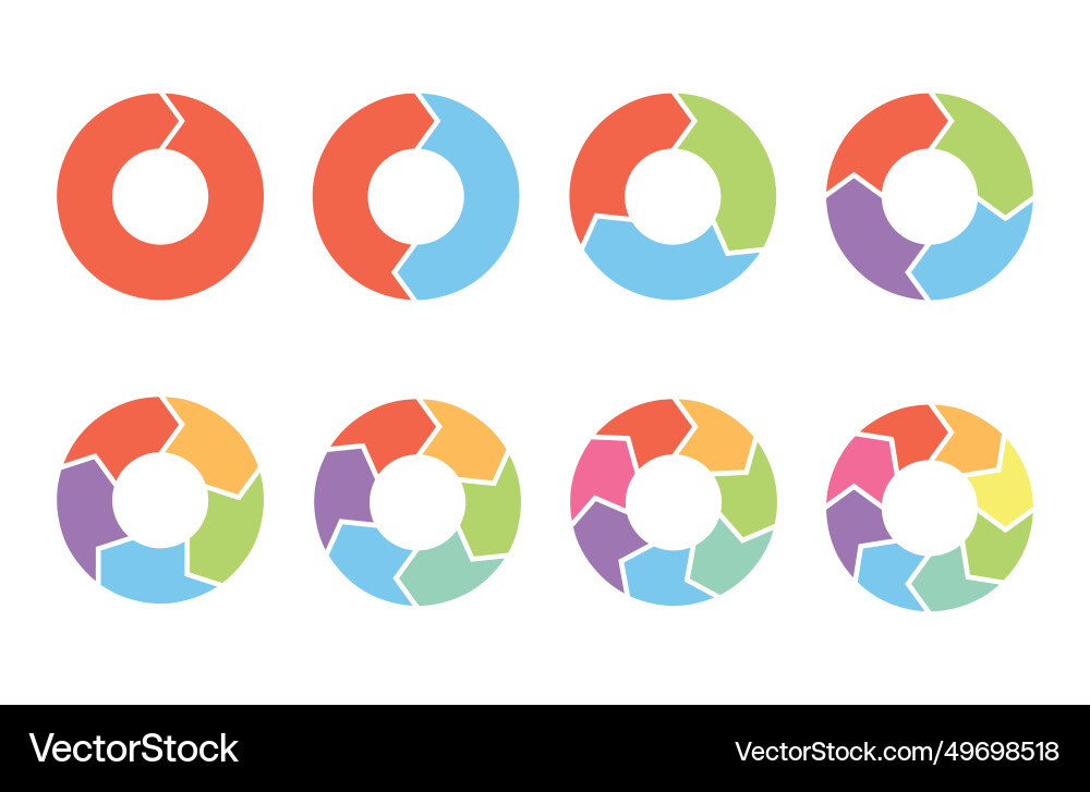 Circular Pie Chart Set - Infographic Template vector image
