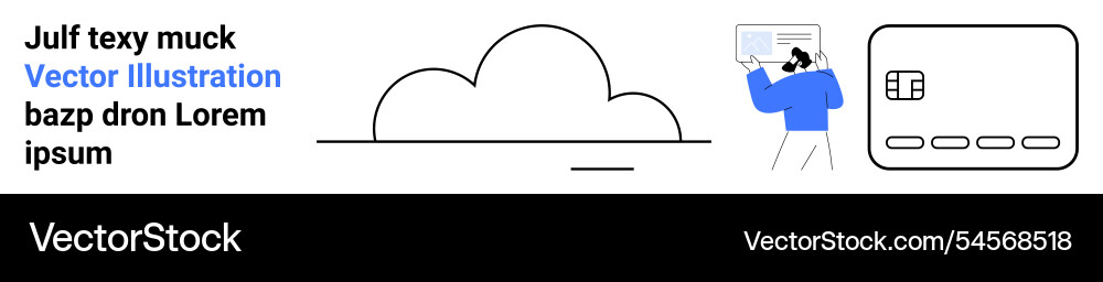 Cloud data storage concept with user holding Vector Image