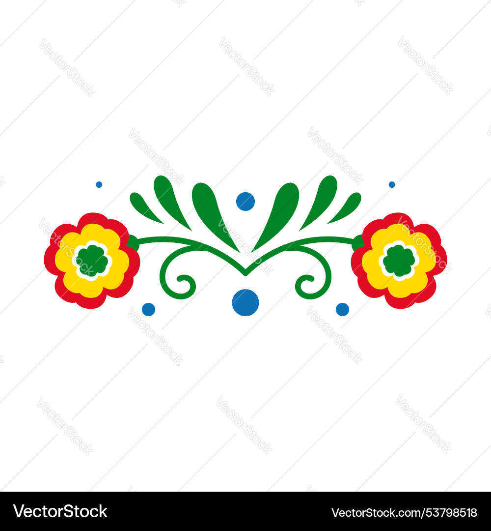 Czech Floral Pattern Vector Image