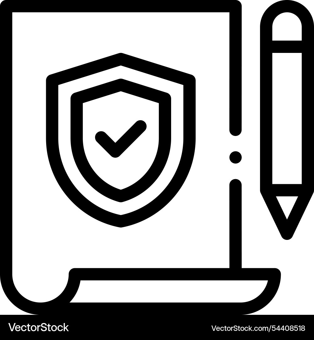 Insurance icon thin linear style design isolated Vector Image