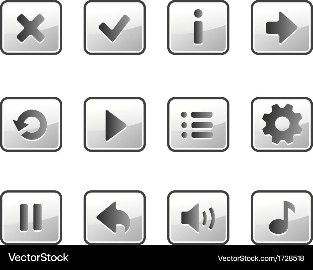 Metall buttons for game Vector Image