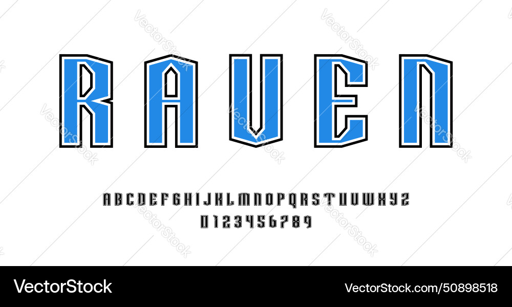Set of alphabets font letters and numbers Set of alphabets font letters and numbers vector image