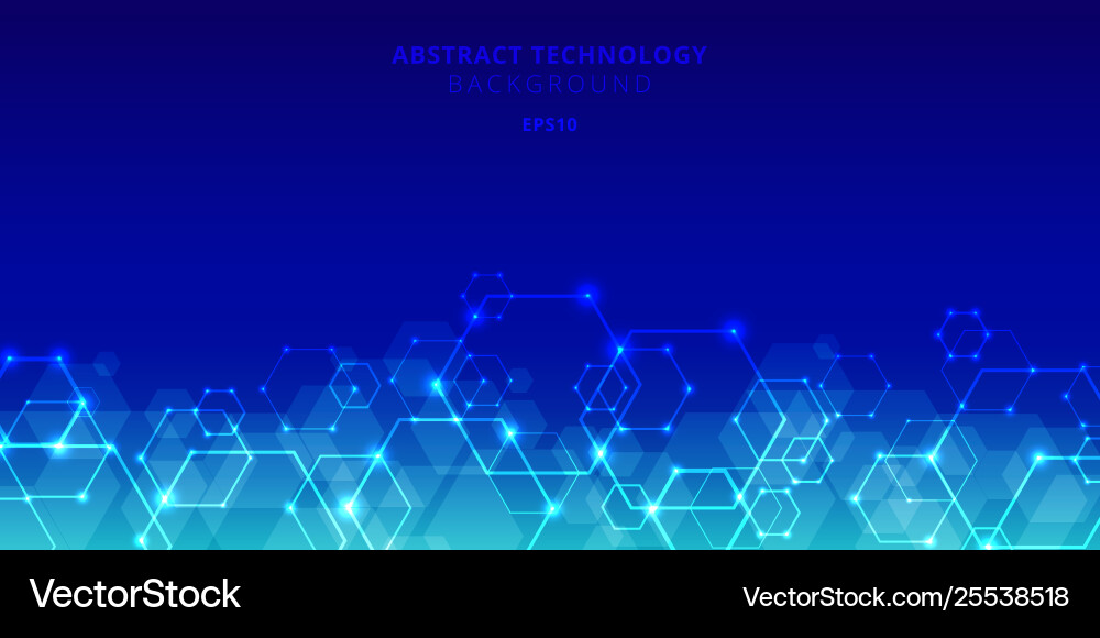Tech Network Abstract Hexagons vector image