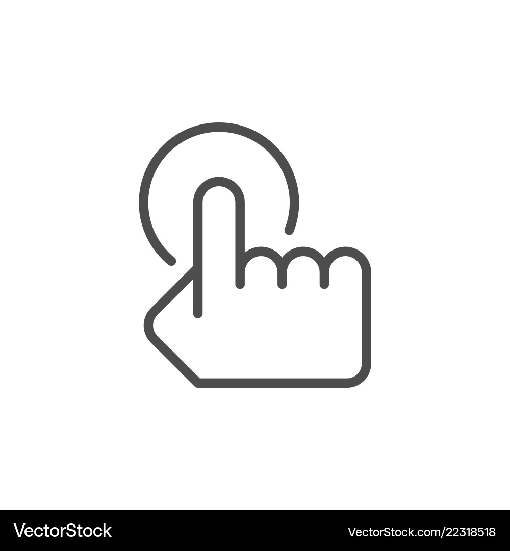 Touch Line Icon - Pointing Gesture vector image