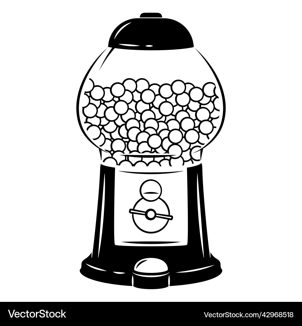 Vintage Bubblegum Machine – Royalty-Free Vector | VectorStock, image size:1000x1080