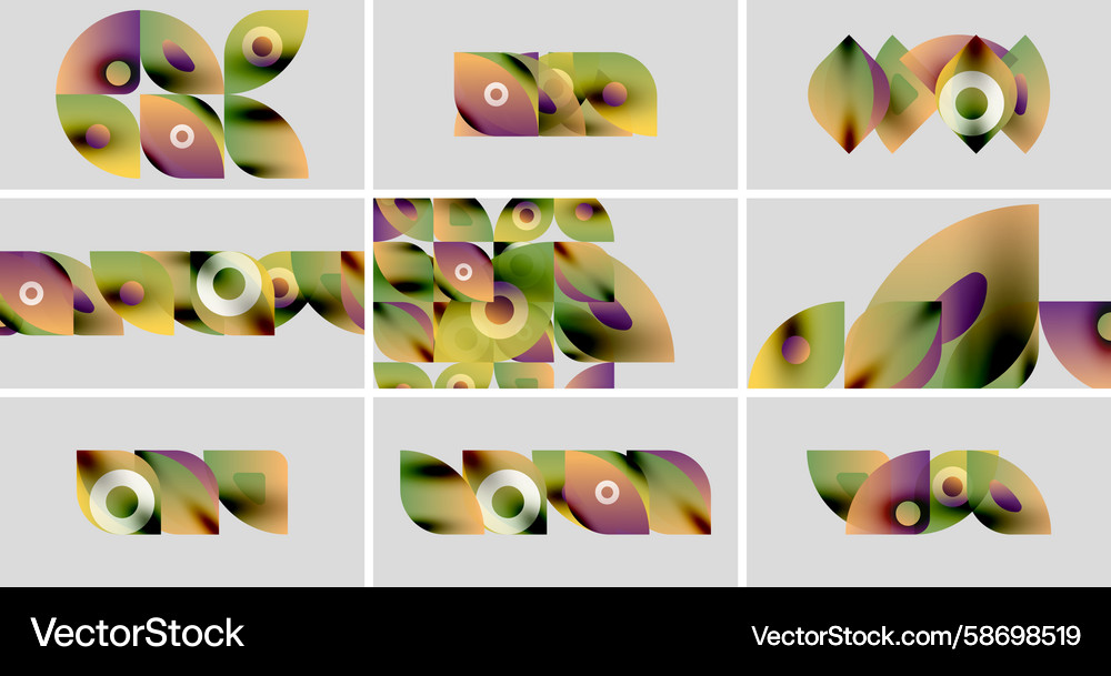 Abstract colorful shapes arranged in grid smooth Abstract colorful shapes arranged in grid smooth Vector Image