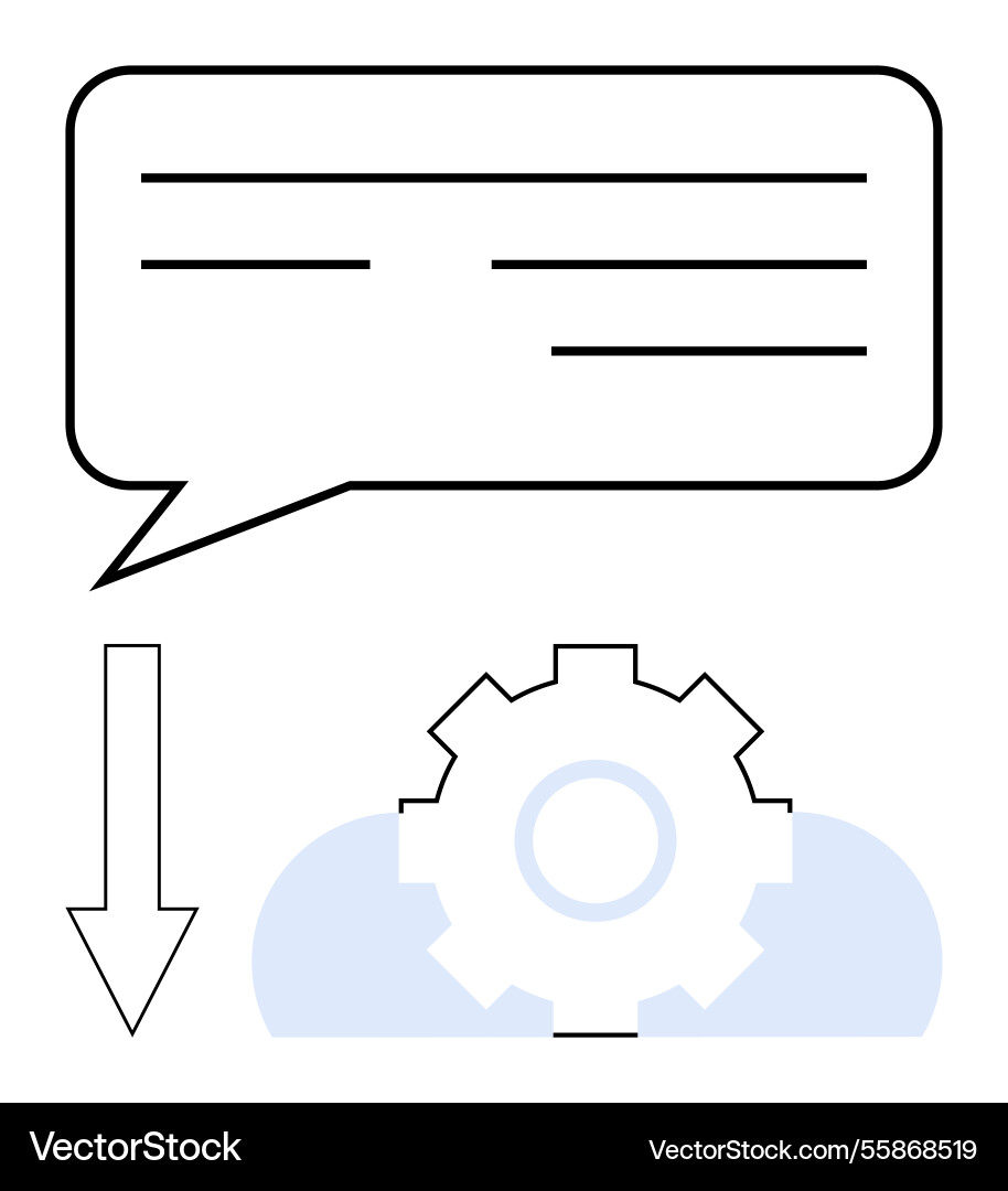 Communication and workflow automation represented Communication and workflow automation represented vector image