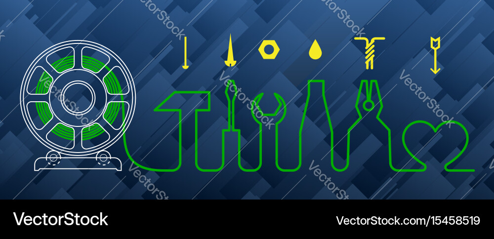 Customization tool with the 3d printer Vector Image