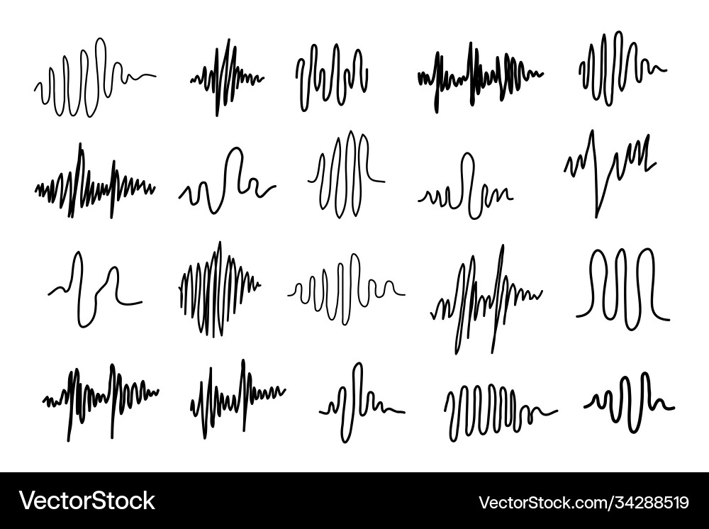 Equalizer icons sound waves icon set Equalizer icons sound waves icon set vector image